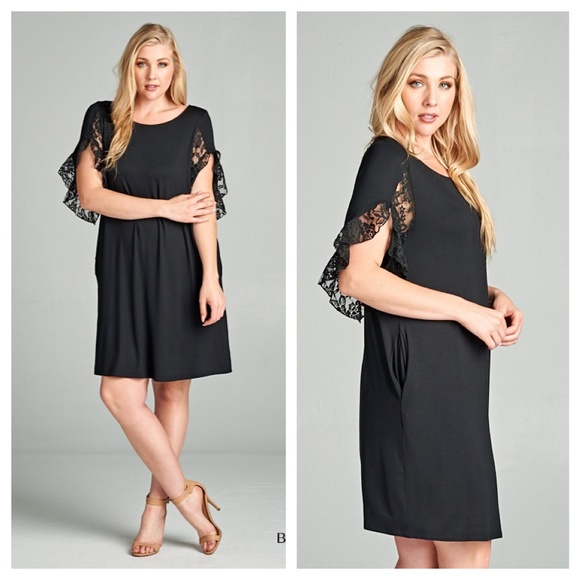 EVIEcarche Dresses & Skirts - 🦋MAKE AN OFFER!🦋 Black Dress With Lace Sleeves